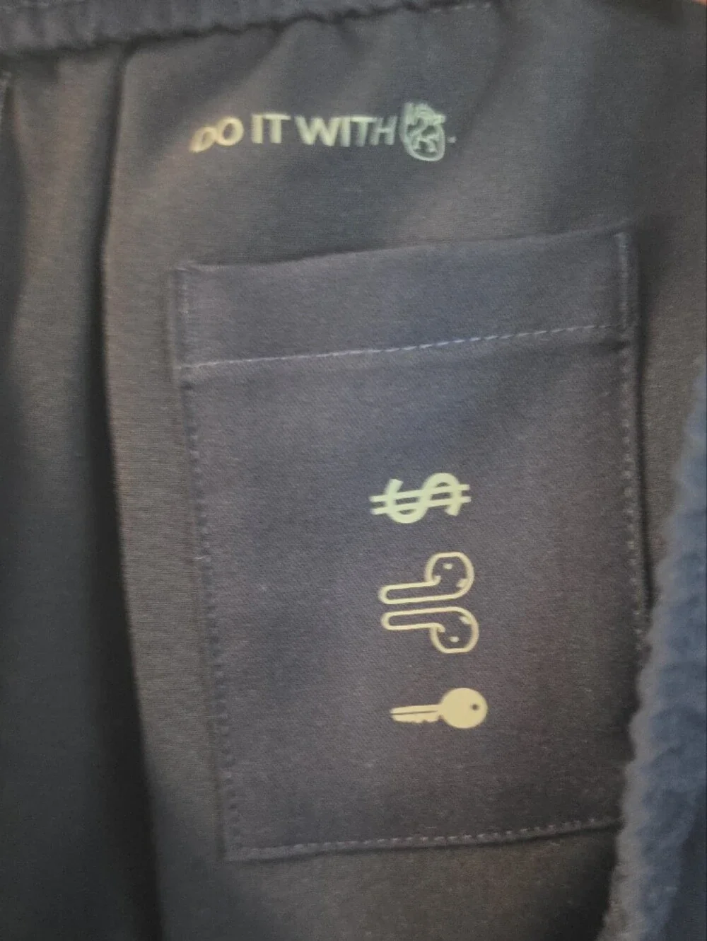 Figs Navy Scrubs Jogger Sweatpants with White Drawstring